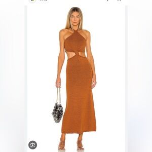cult gaia Cameron Knit Dress in Amber